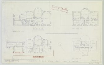 Basement, ground, first and attic floor plans.