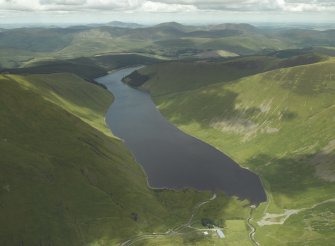 Oblique aerial view centred on the reservoir, taken from the SW.