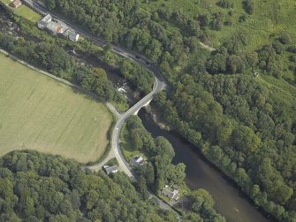 Oblique aerial view centred on the bridge, taken from the SSW.
