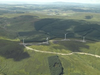 General oblique aerial view centred on the wind farm, taken from the NE.