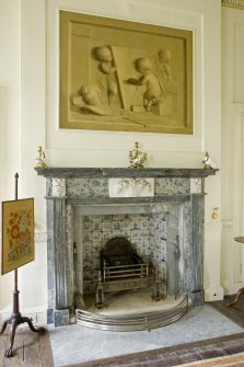 Interior. N drawing room, detail of fireplace
