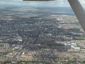 General oblique aerial view of Glasgow centred on the vaiduct, taken from the SSW.