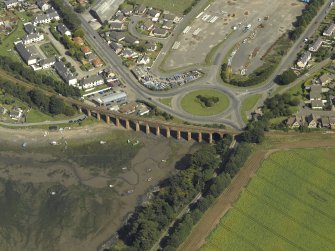 Oblique aerial view centred on the viaduct, taken from the SW.