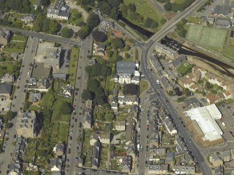 Oblique aerial view centred on Invercowie house and garden, taken from the S.