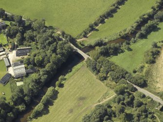 Oblique aerial view centred on the bridge, taken from the ENE.