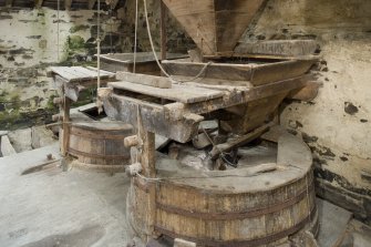 Interior. First floor. Detail of mill stones.