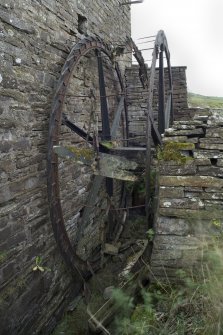 View of waterwheel pit from E.