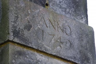 Detail.  Date stone on Gate Pier 'Anno 1749'