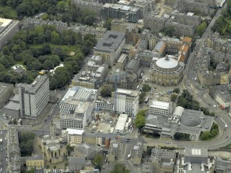 Oblique aerial view centred on the Informatics Forum, taken from the E.