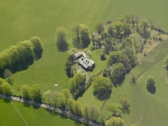 Oblique aerial view centred on the cottage, taken from the NNE.