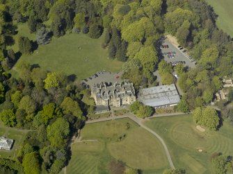Oblique aerial view of Belleisle House with the walled garden adjacent, taken from the SE.