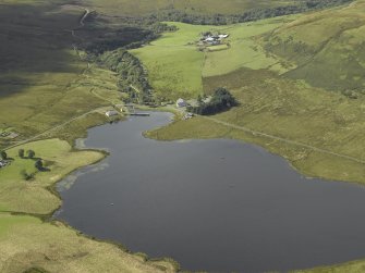 General oblique aerial view centred on the Compensation Reservoir, taken from the NE.