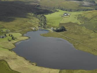 General oblique aerial view centred on the Compensation Reservoir, taken from the NE.