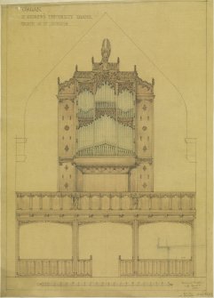 Elevation of organ, St Salvator's College Church, St Andrews.