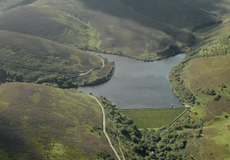 Oblique aerial view centred on the reservoir, taken from the E.