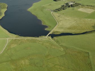 Oblique aerial view centred on the W end of the reservoir, taken from the SW.