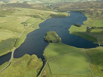 General oblique aerial view centred on the resevoir, taken from the W.