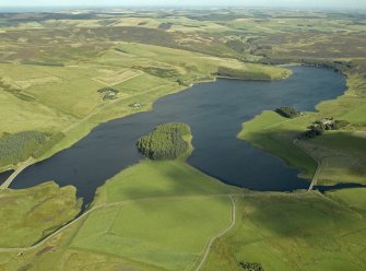 General oblique aerial view centred on the resevoir, taken from the W.