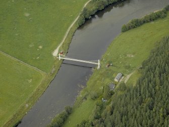 Oblique aerial view centred on the suspension bridge, taken from the SSW.