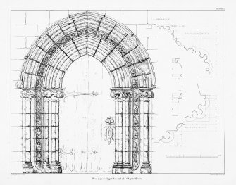 Digital copy of Plate XXVI, door way to Crypt beneath the Chapter House.