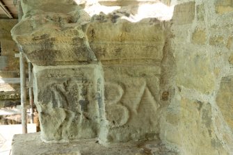 East Range detail of capital and carved freize