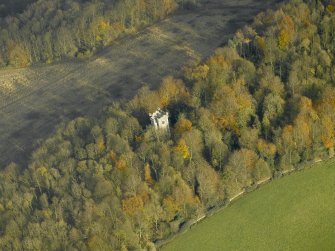 Oblique aerial view centred on the tower, taken from the SW.