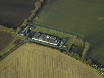 Oblique aerial view centred on the radar station, taken from the SE.