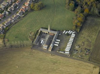 Oblique aerial view centred on the steading, taken from the WSW.