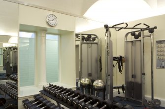 Interior. View of rear gym, former turkish baths