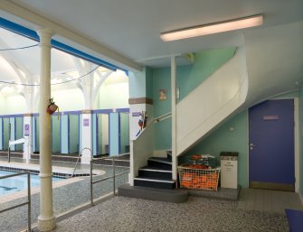 Interior. View of stairs to viewing gallery