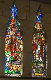 Interior. Detail of stained glass