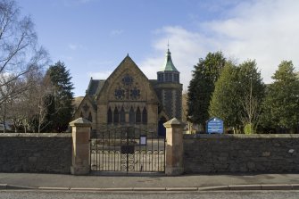 View from E showing gates