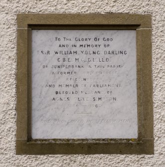 Detail of Sir William Young Darling memorial plaque