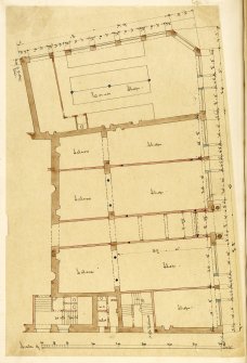 Plan of saloons and shops, Theatre and Music Hall, Cowcaddens St.