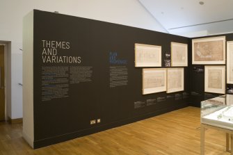 General view of 'Gillespie Kidd & Coia: Architecture 1956-87' exhibition, upper floor.