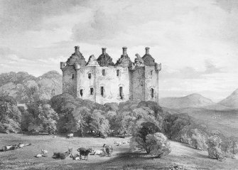 General view. 
Inscribed: 'Glenbucket Castle'; 'ALH'; 'Maclure & Macdonald Lith Glasgow Livpl & London'.