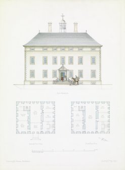 Digital copy of drawing of Moncrieffe House, Perthshire.