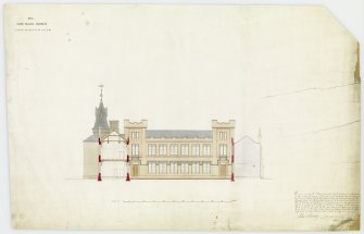 Drawing showing elevation and section on line CD of King's College, Aberdeen.
Insc: 'No IX King's College, Aberdeen, Elevation And Section On The Line C.D'