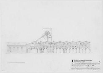 Digital copy of survey drawing of North elevation of Lady Victoria Colliery, Newtongrange.