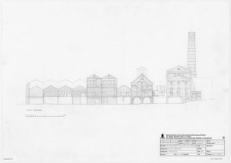 Survey drawing of South elevation of Lady Victoria colliery, Newtongrange.
