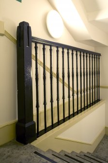Interior. 2nd. floor, detail of balustrade on E staircase