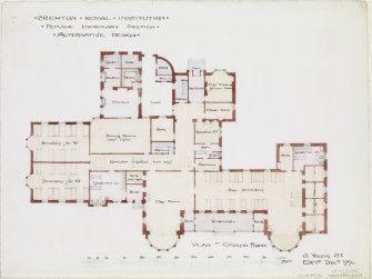 Digital copy of ground floor plan of Rutherford House.