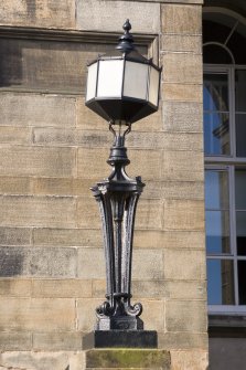 Detail of lamp standard outside E entrance