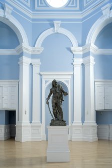 Interior. Entrance hall, view from E with statue of Diogenes by Stoddart