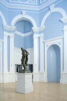 Interior. Entrance hall, view from NNE with statue of Diogenes by Stoddart
