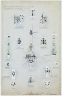 Digital copy of details of light fittings at Crichton Memorial Church.