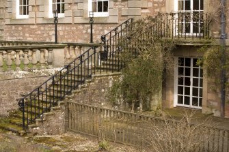 View of rear north stair