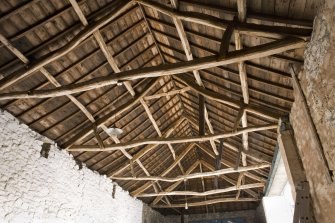 Barn. Interior. Roof structure. Detail