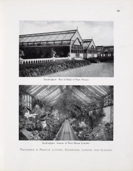 Catalogue of Horticultural Buildings by MacKenzie and Moncur
"Sandringham - Part of Block of Plant Houses" and "Sandringham - Interior of Plant House Corridor"