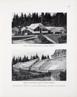 Catalogue of Horticultural Buildings by MacKenzie and Moncur
"Range of Plant Houses erected at Cromlix, Perthshire" and "Range of Fruit Houses erected at Cromlix, Perthshire"